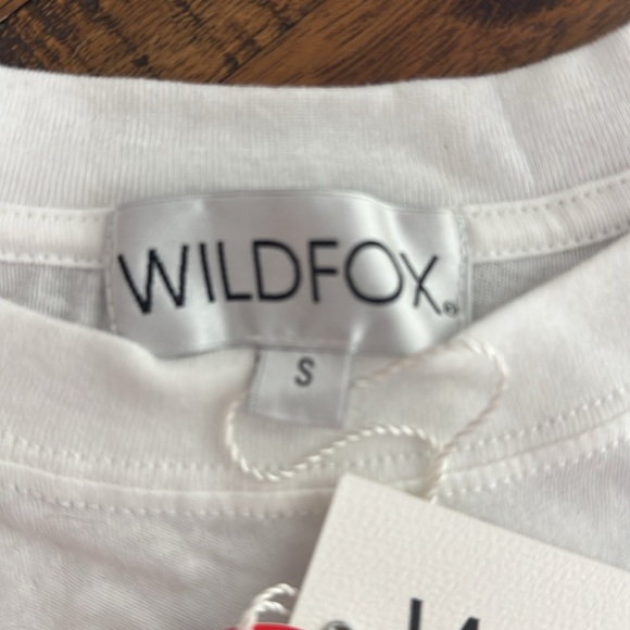 Wildfox White T-Shirt with Red Paris Is my Lover Print lips Graphics  Small nwt - Picture 9 of 11